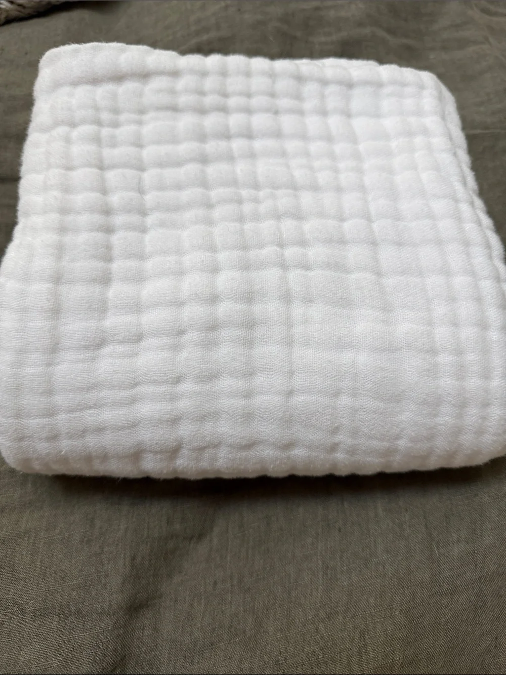 Baby White Muslin Hooded Towel